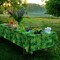 4 Pcs Hawaiian Luau Tablecloths Tropical Palm Leaves Table Cloth (86 x 51 Inch)